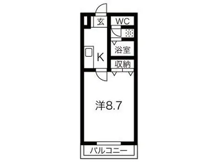 KHグランドールII(1K/2階)の間取り写真