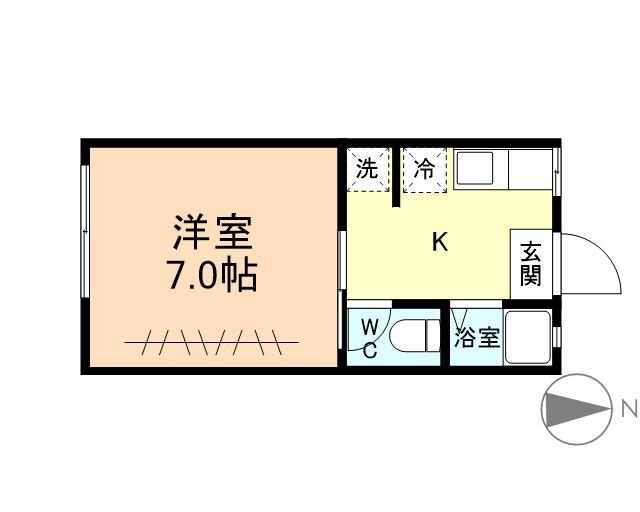 コーポ与志乃(1K/2階)の間取り写真