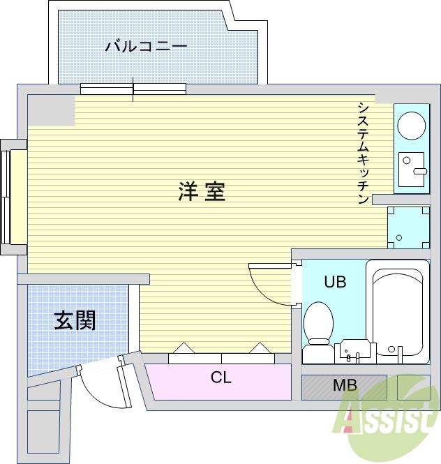 ロイヤルコート上池田(ワンルーム/4階)の間取り写真