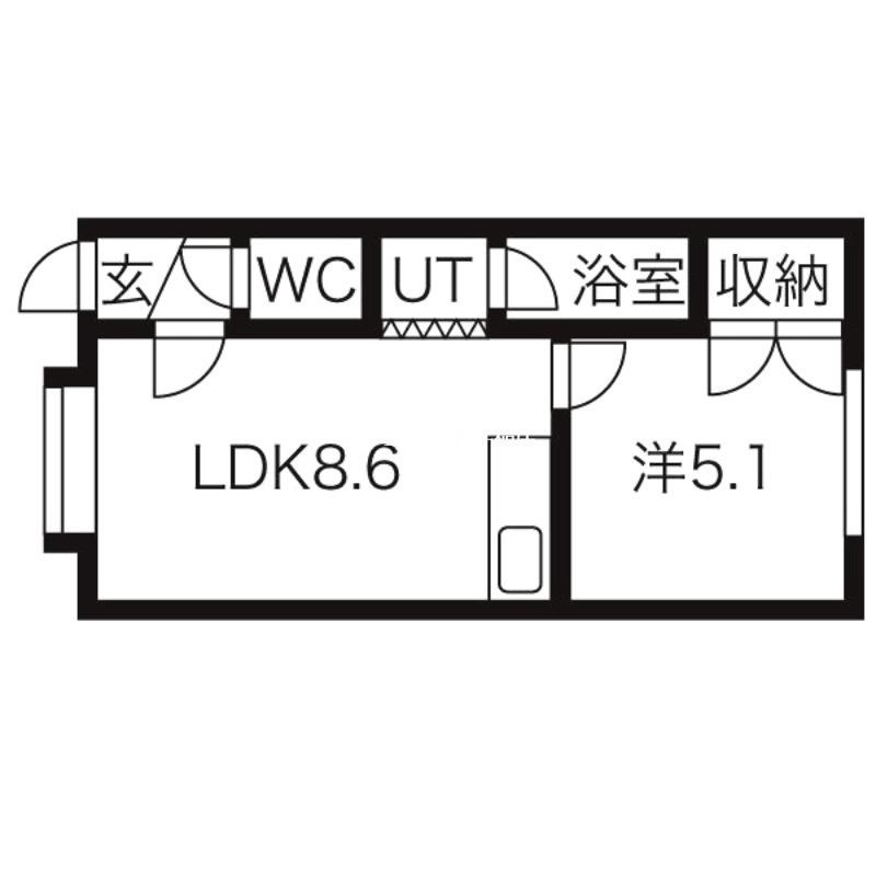 稲穂アパートメント(1LDK/3階)の間取り写真