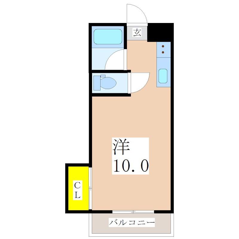 エクシード東郡元(ワンルーム/3階)の間取り写真