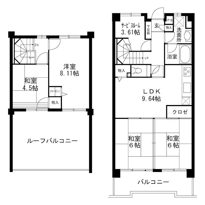 アンピール空港通(4SLDK/10階)の間取り写真