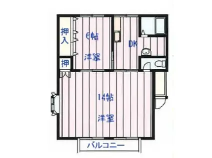 ジョイフル松島 II(2DK/2階)の間取り写真