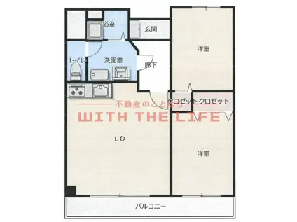 南薫ハイツ(2LDK/3階)の間取り写真