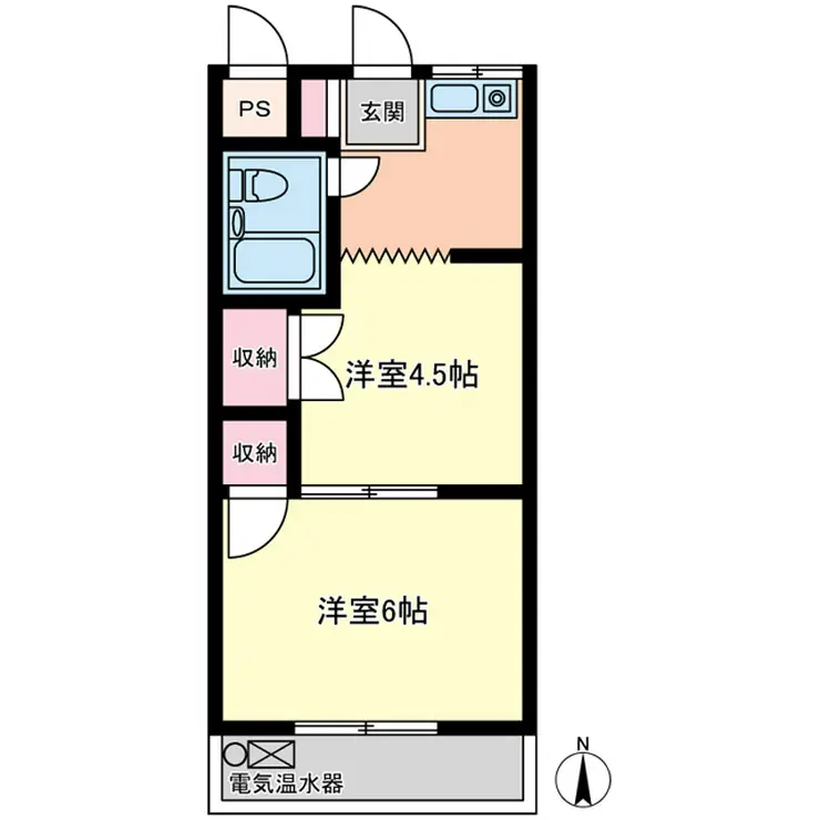 武蔵野サンハイツ東村山 1階階 間取り