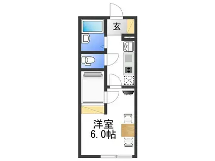 レオパレス湊御殿(1K/2階)の間取り写真