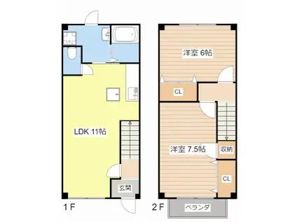 アメニティーハイム(2LDK/1階)の間取り写真