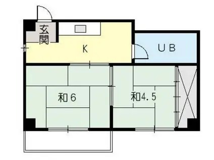 加藤ビル(2K/4階)の間取り写真