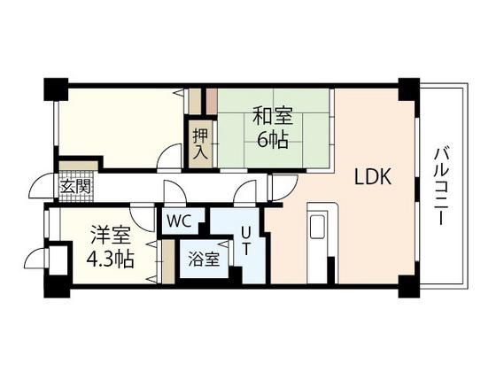 ダイアパレスウエストシティ四季の杜(3LDK/8階)の間取り写真