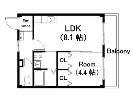 アーク280(1LDK/1階)の間取り写真