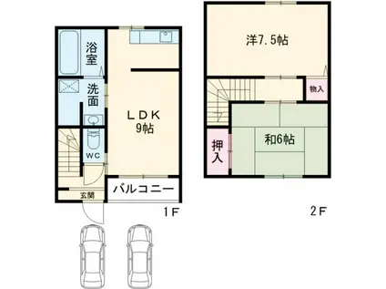 メゾネットPIER21(2LDK/1階)の間取り写真