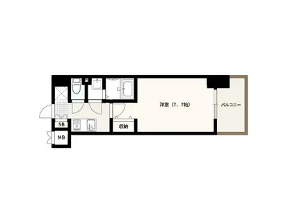 フォーリアライズ弁天町ノビア(1K/10階)の間取り写真