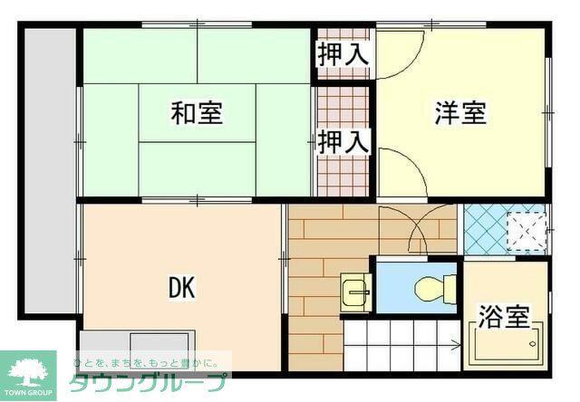 ヤスコビル(2DK/2階)の間取り写真