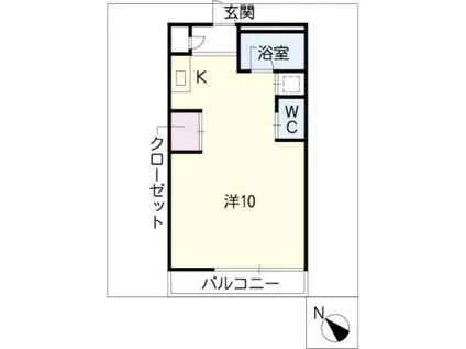 シダーSガーデンA(1K/1階)の間取り写真