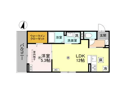 ボヌールメゾンKASUGAII(1LDK/1階)の間取り写真