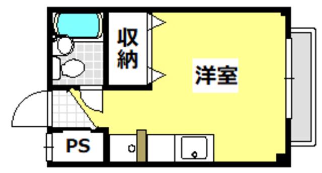 大住マンション(ワンルーム/2階)の間取り写真