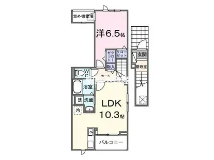 フィオーレ・ショウエイ A(1LDK/2階)の間取り写真