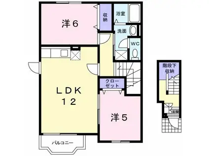 メゾン・アンソレイエ(2LDK/2階)の間取り写真