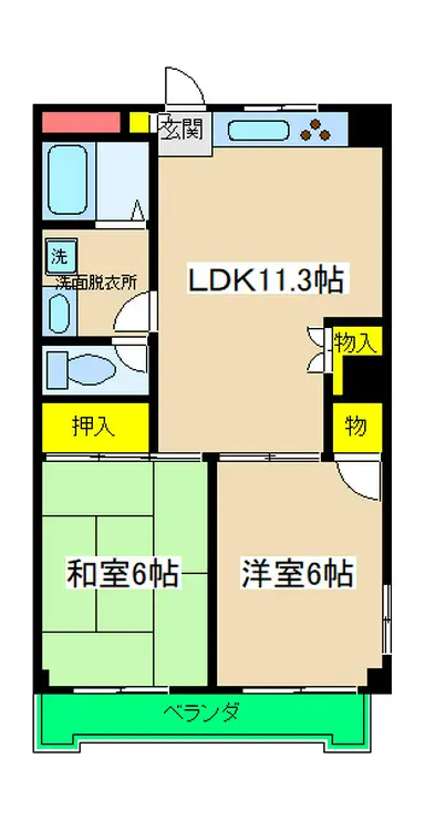 チェリーコート岡野 2階階 間取り