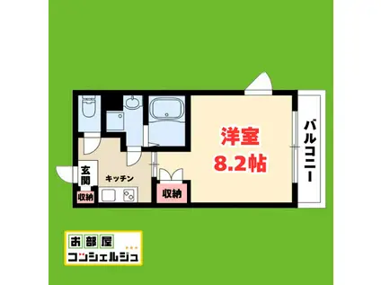 タウンライフ覚王山(1K/2階)の間取り写真