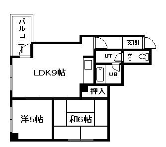 旭川2・3ビル(2DK/3階)の間取り写真