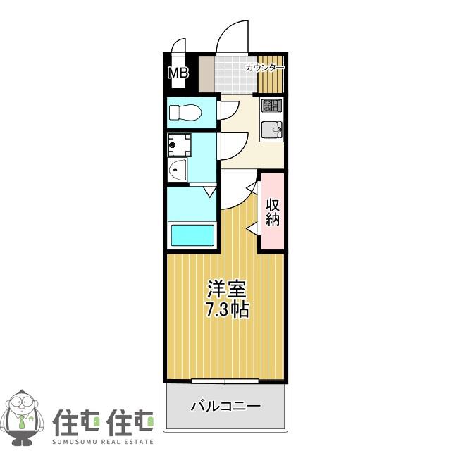 S-RESIDENCE豊田AVANTA(1K/12階)の間取り写真