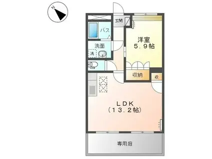 ドリームウイング(1LDK/1階)の間取り写真