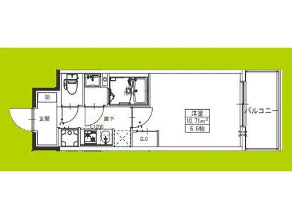 S-RESIDENCE堺湊駅前AZURE(1K/4階)の間取り写真