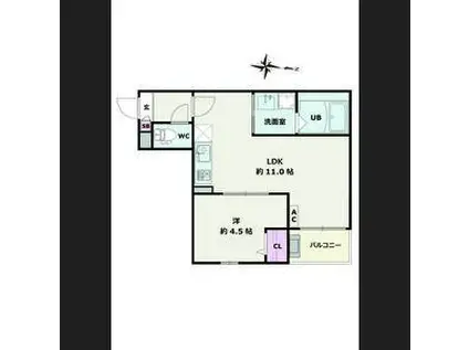 JACK OHATAI(1LDK/1階)の間取り写真