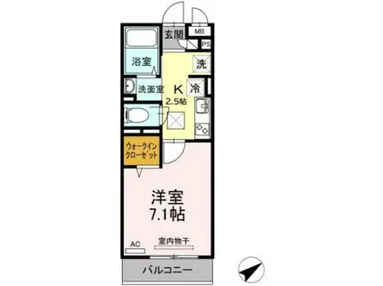 ラプンツェル(1K/1階)の間取り写真