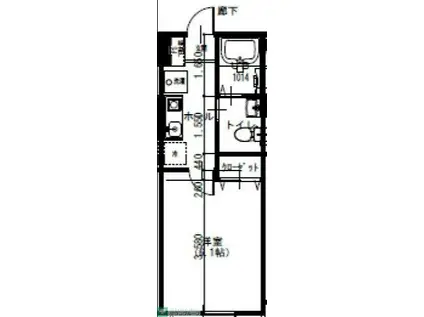 ＪＲ常磐線 柏駅 徒歩6分 3階建 築3年(1K/1階)の間取り写真