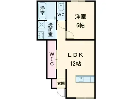 ALLEY-11 A棟(1LDK/1階)の間取り写真
