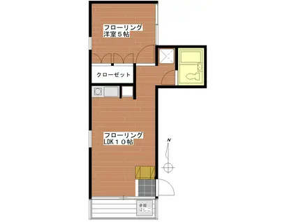 広尾パーソン(1LDK/3階)の間取り写真