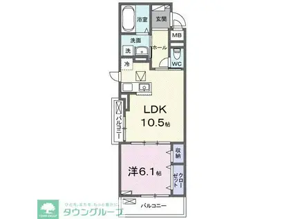 アウル吉祥寺南(1LDK/2階)の間取り写真