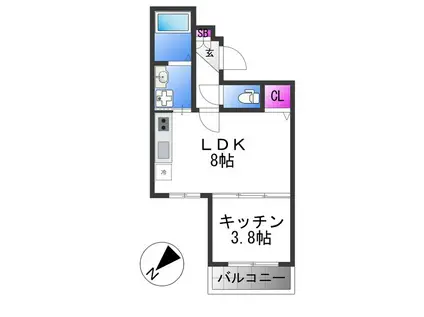 SAKURA RIVER(1LDK/3階)の間取り写真