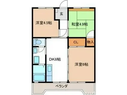 シティハイツ(3DK/5階)の間取り写真