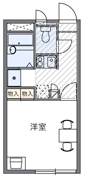 レオパレスヒルズ(1K/2階)の間取り写真