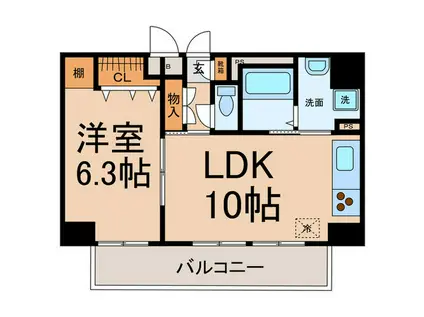 グランドノーザンクロス(1LDK/5階)の間取り写真