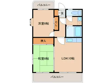 ベルメゾン(2LDK/2階)の間取り写真