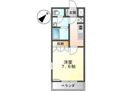 チャームツインズ 壱番館(1K/1階)の間取り写真