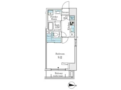プライマル江東住吉(1K/4階)の間取り写真
