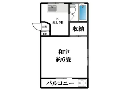 鷺宮コーポ(1K/5階)の間取り写真