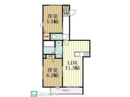 パークサイドレジデンス杉並(2LDK/3階)の間取り写真