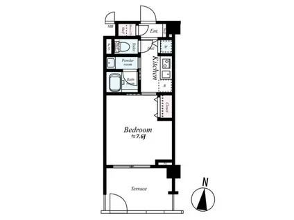 ブレシア多摩川レジデンス(1K/1階)の間取り写真