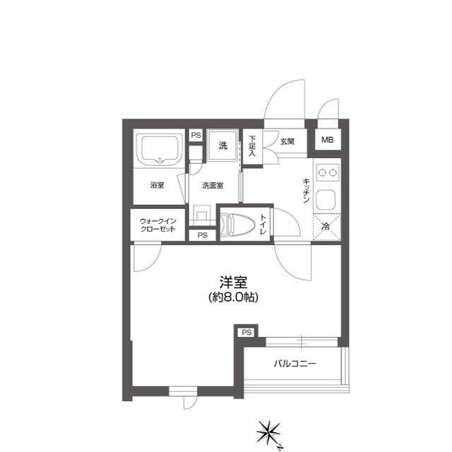 GRAN PASEO 四谷若葉(1K/4階)の間取り写真