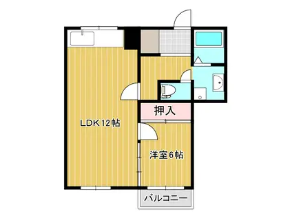 城野駅前ビル(1LDK/6階)の間取り写真