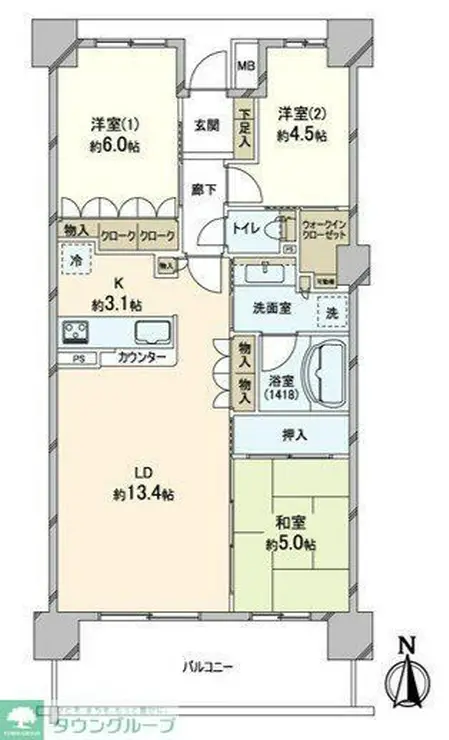 パークシティ新百合ヶ丘エアリーコートイースト 5階階 間取り
