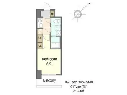 S-RESIDENCE堺ALTKLAS(1K/4階)の間取り写真