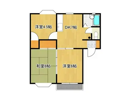 ファミールハイツA棟(3DK/1階)の間取り写真