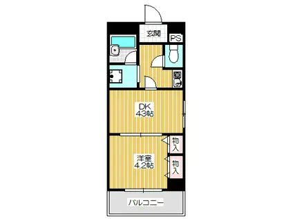 ルネ天満(1DK/2階)の間取り写真